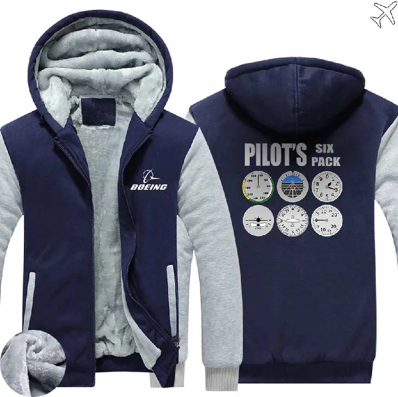 cozy design hoodies -BOEING PILOT SIX PACK ZIPPER SWEATERS