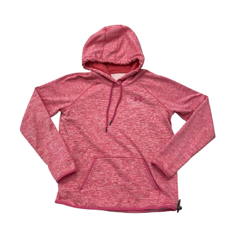 travel slogan sweatshirts -Athletic Sweatshirt Hoodie By Under Armour In Pink, Size: M