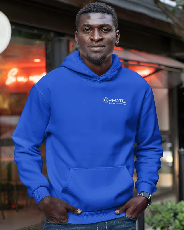 nurse geometric hoodies -Mens Blue Hoodies chest logo 'Think Positive'