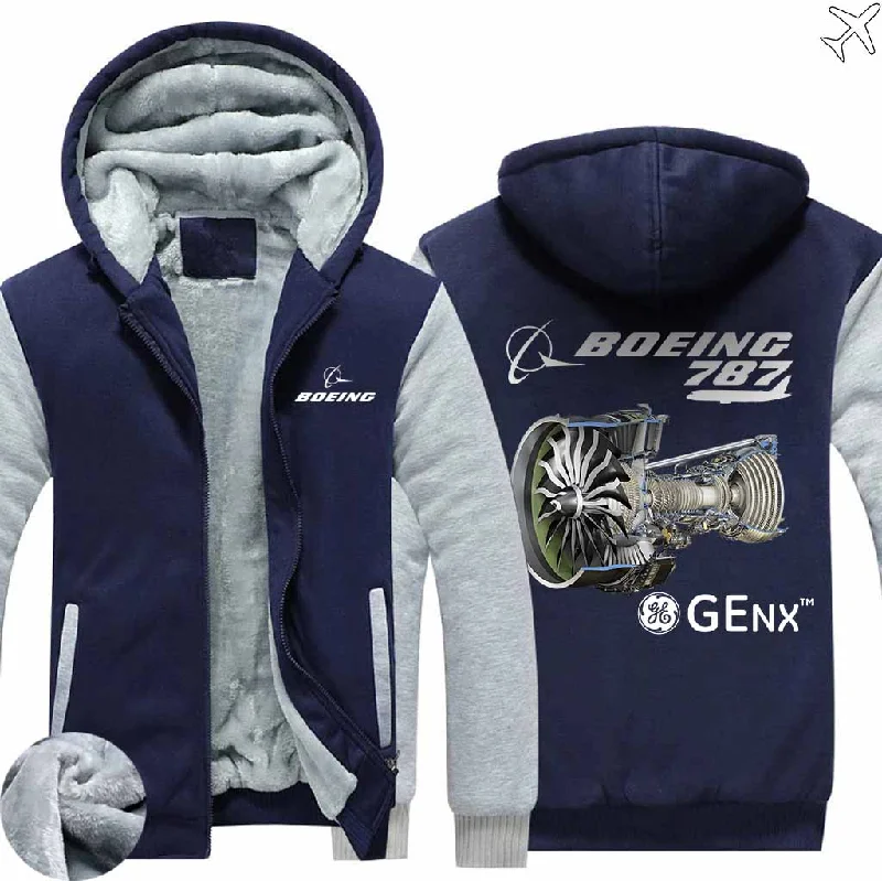 abstract style hoodies -BOEING 787 AND GENX ZIPPER SWEATERS