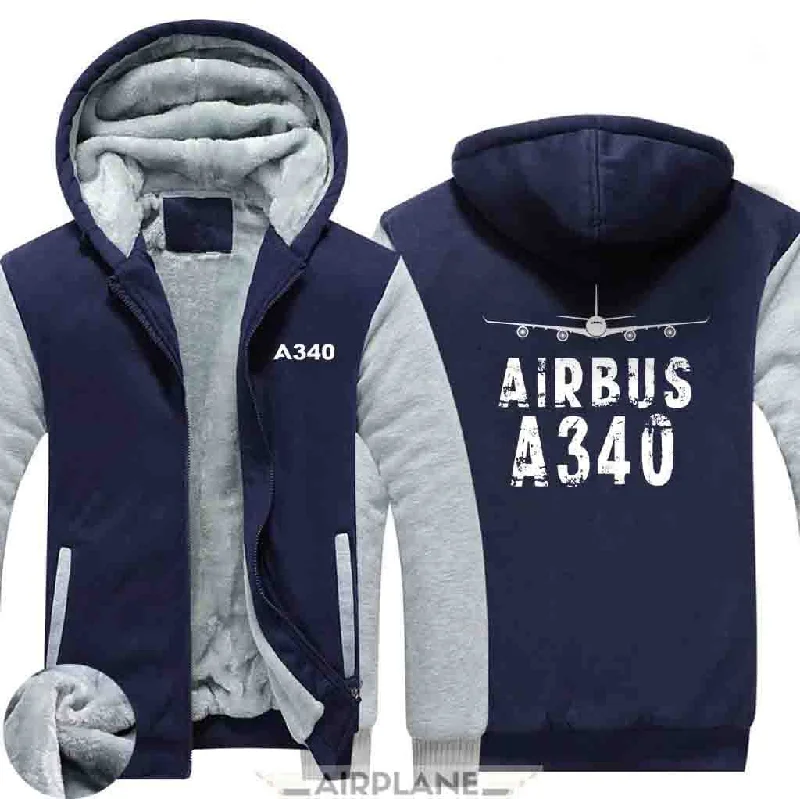 animal trend hoodies -AIRBUS A340 ZIPPER SWEATERS