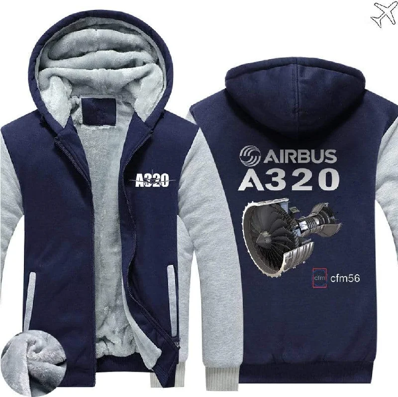 family style hoodies -AIRBUS A320 CFM 56 ZIPPER SWEATERS