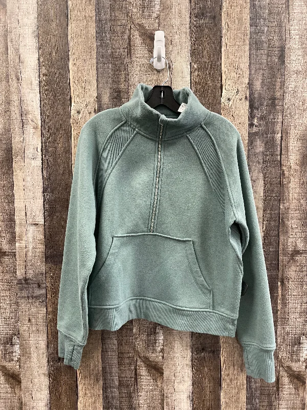 distressed print sweatshirts -Sweatshirt Collar By Danskin In Green, Size: M