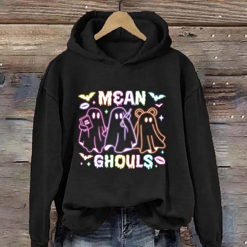 pullover hoodies cozy -Mean Ghouls Ghost Hoodie