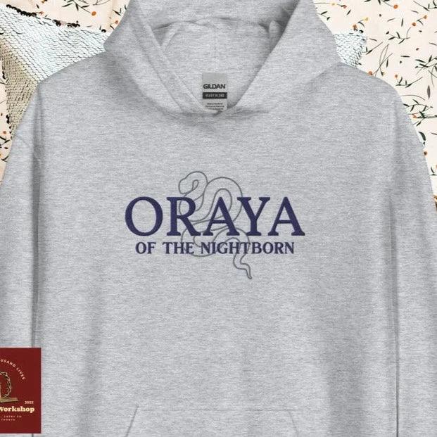 cool family hoodies -Oraya of the Night Born Embroidered Hoodie