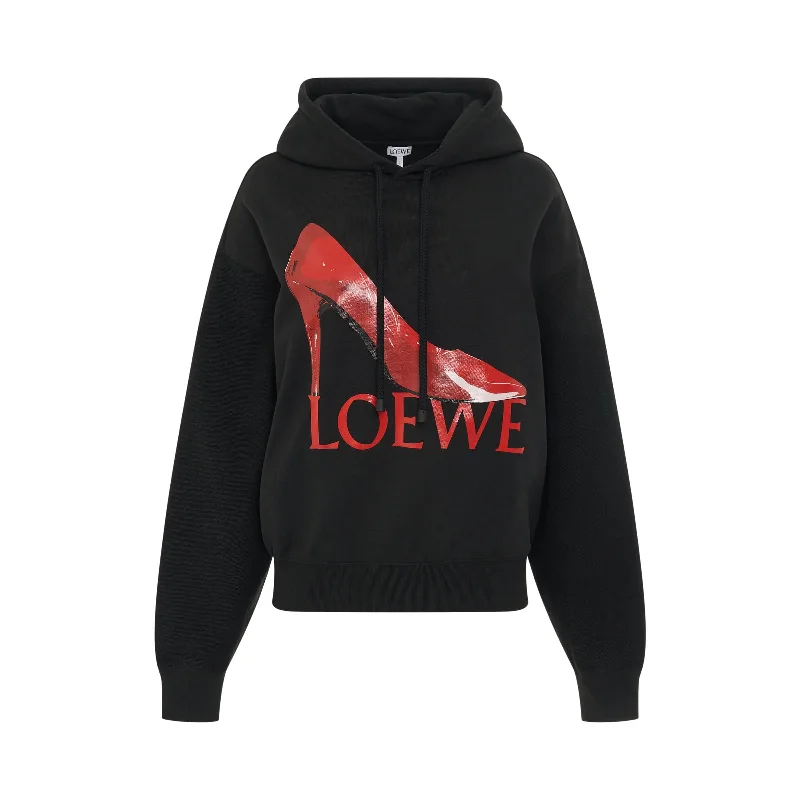 cotton hoodies for fall -Pump Hoodie in Black/Red