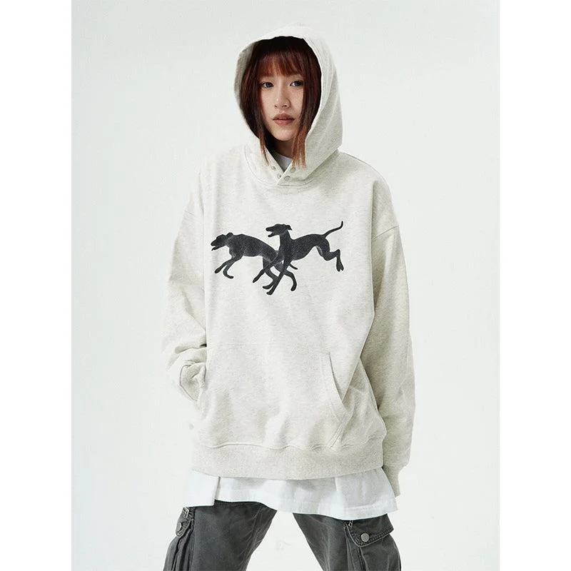 holiday hoodies halloween -Jumping Animal Graphic Hoodie