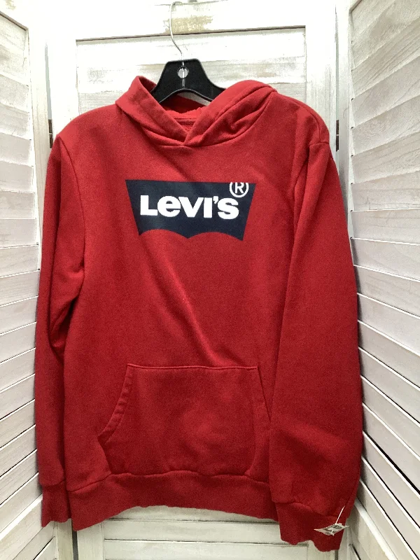 adventure geometric sweatshirts -Sweatshirt Hoodie By Levis In Red, Size: Xl