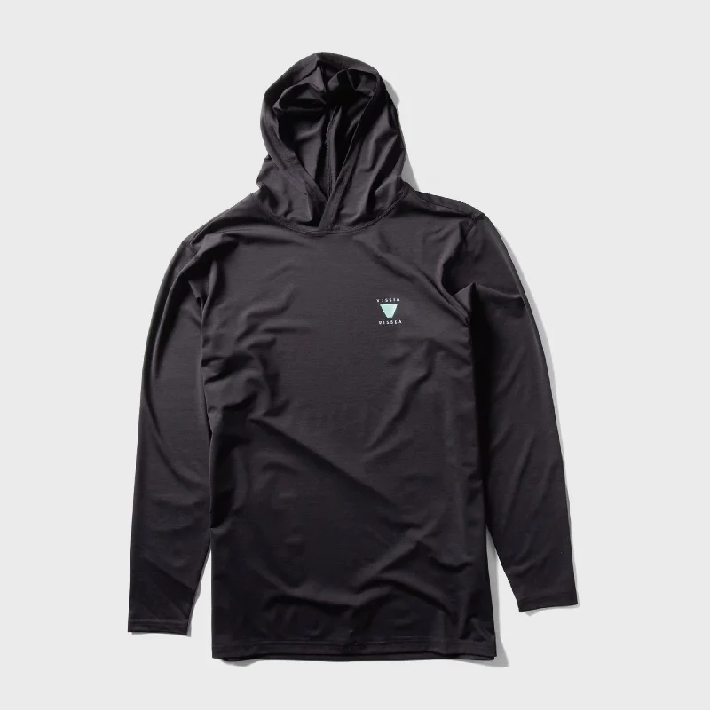 bold style hoodies -Vissla Mens Twisted Eco Long Sleeve Hooded Lycra - Black Heather 3