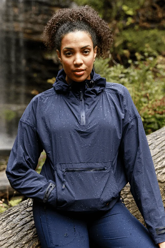 minimalist trench jackets -The Outdoor Showerproof Popover - Midnight Blue