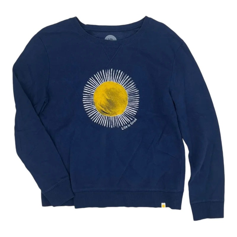 slim fit sweatshirts men -Sweatshirt Crewneck By Life Is Good In Blue, Size:S