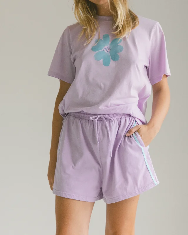 elegant satin denim shorts -Essentials Shorts | Purple & Blue