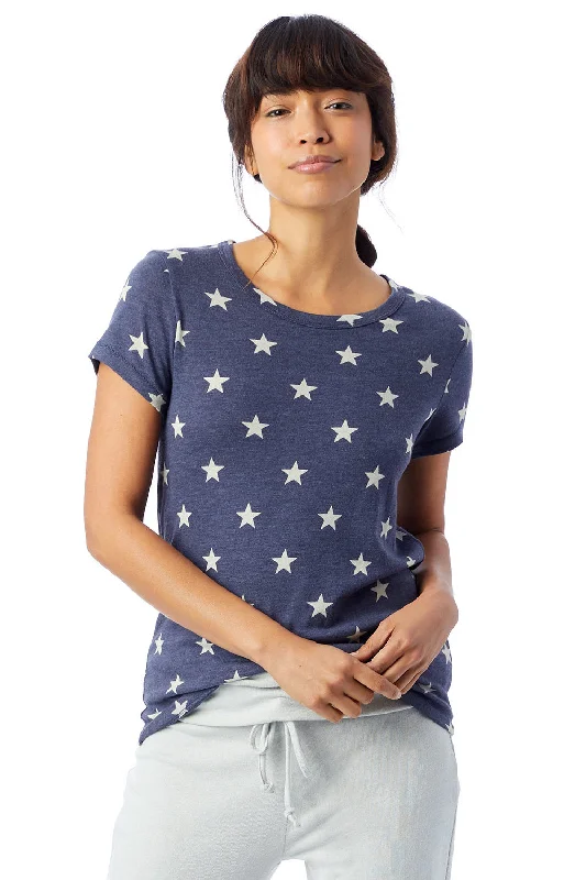 bold striped t-shirts -Alternative Womens Ideal Short Sleeve Crewneck T-Shirt - Stars