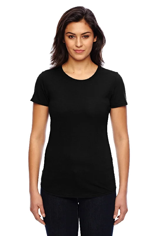 breathable mesh henley t-shirts -Gildan Womens Short Sleeve Crewneck T-Shirt - Black - Closeout