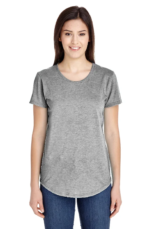 warm layered henley t-shirts -Gildan Womens Short Sleeve Crewneck T-Shirt - Heather Grey - Closeout