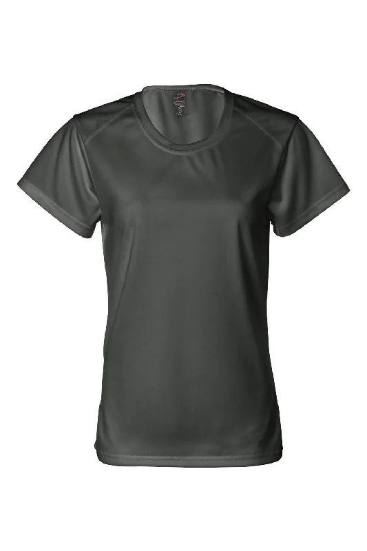 stylish color block ringer t-shirts -Badger Womens B-Core Moisture Wicking Short Sleeve Crewneck T-Shirt - Graphite Grey