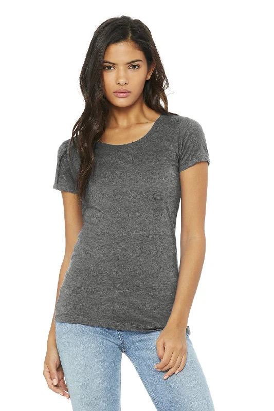 stretchy workout henley t-shirts -Bella + Canvas Womens Short Sleeve Crewneck T-Shirt - Grey