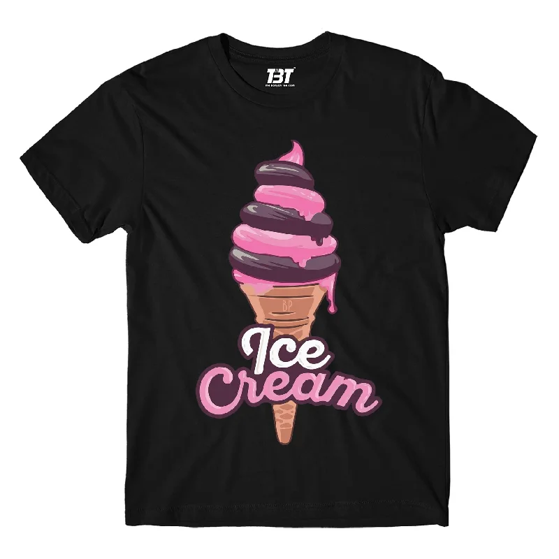 lightweight linen henley t-shirts -Black Pink T shirt - Ice Cream