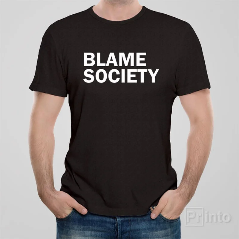 relaxed casual scoop t-shirts -Blame society - T-shirt