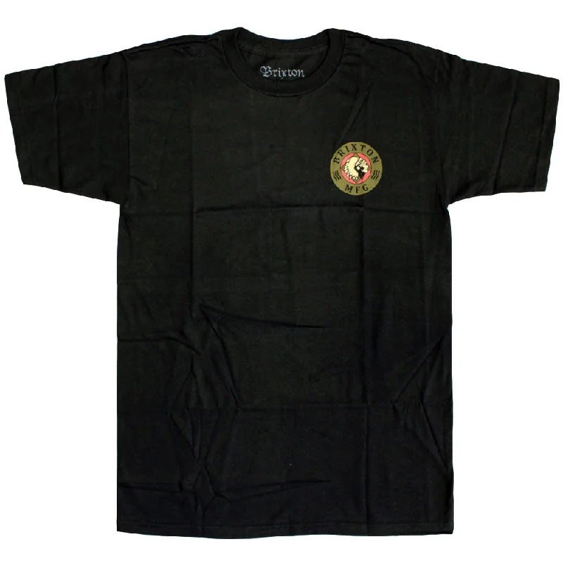 soft cotton baseball t-shirts -Brixton Ottawa T-Shirt Black