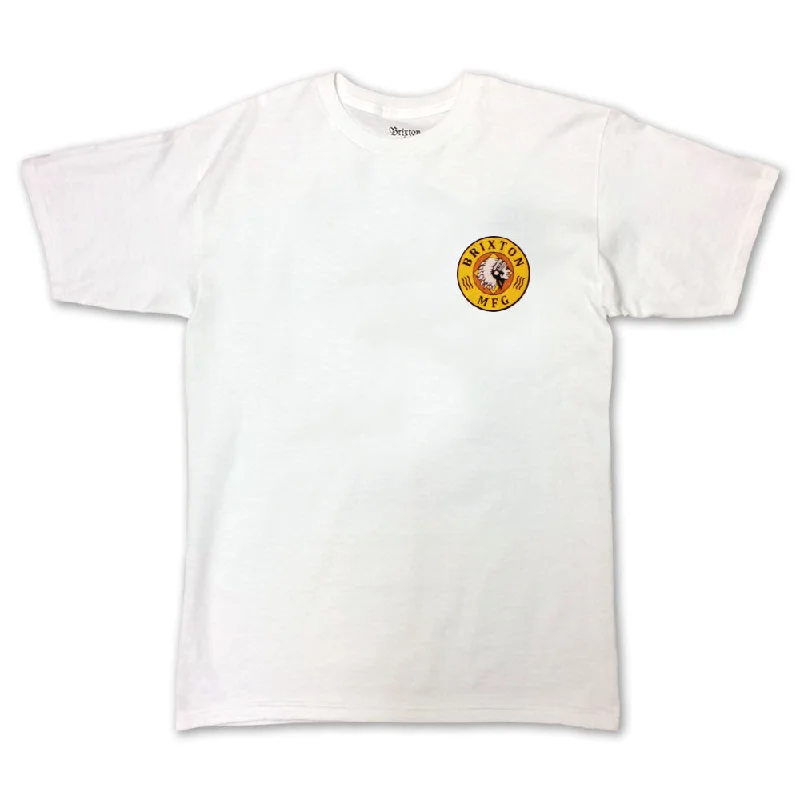 minimalist basic polo t-shirts -Brixton Ottawa T-Shirt White