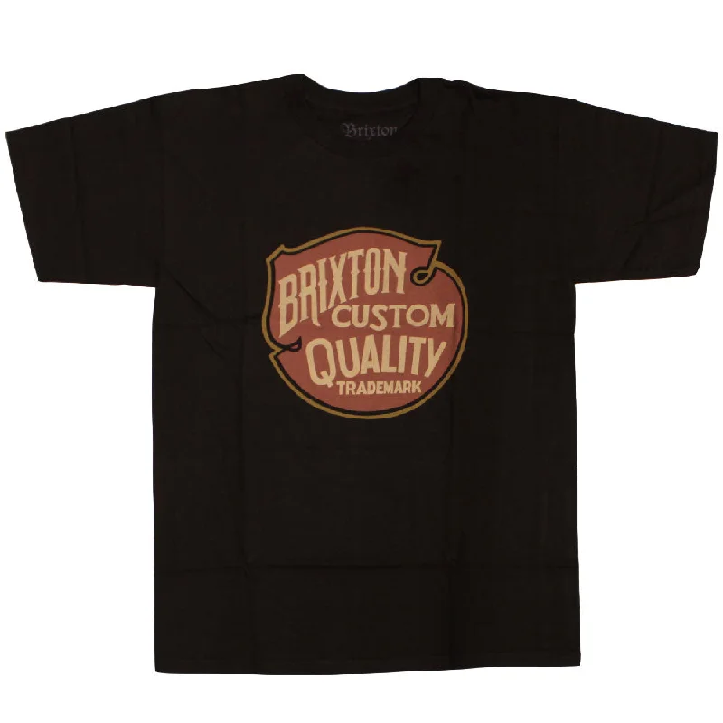 bold plaid crew t-shirts -Brixton Roy T-Shirt Black