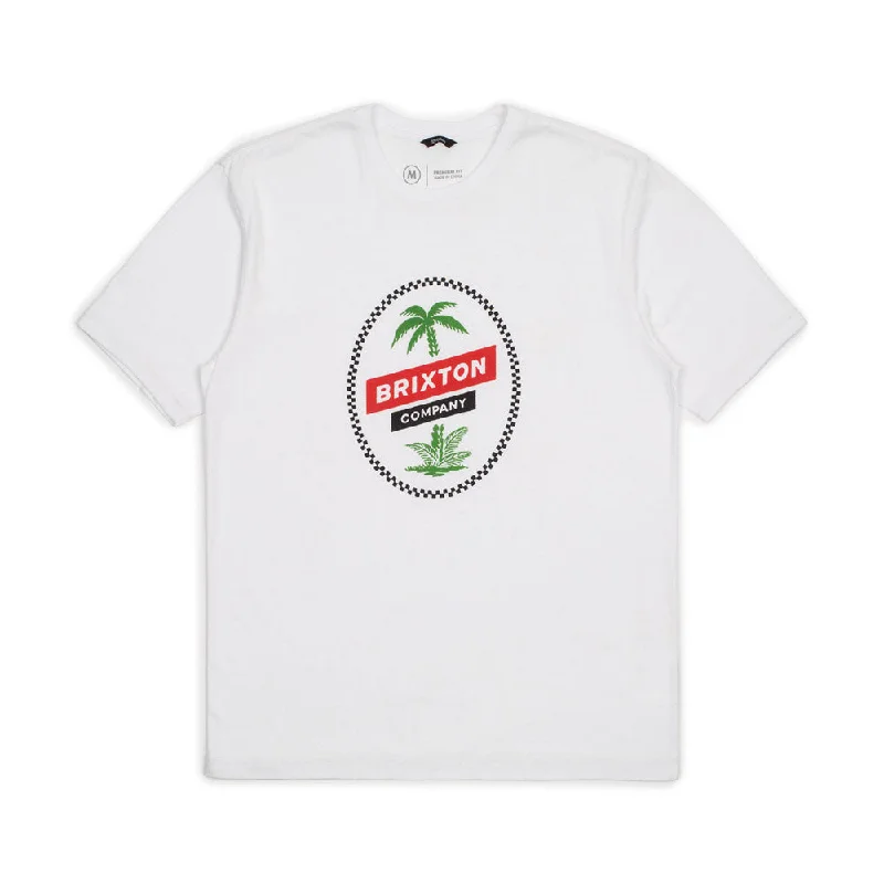 minimalist basic baseball t-shirts -Brixton Tosh Premium T-Shirt White