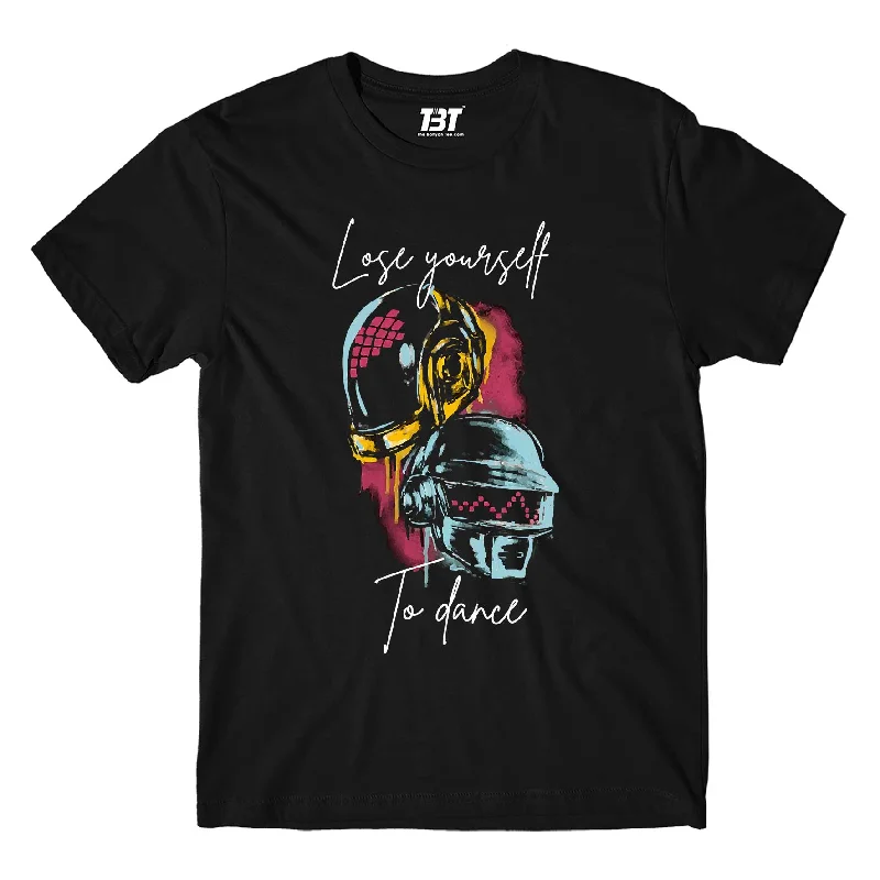 vintage retro mock neck t-shirts -Daft Punk T shirt - Lose Yourself To Dance