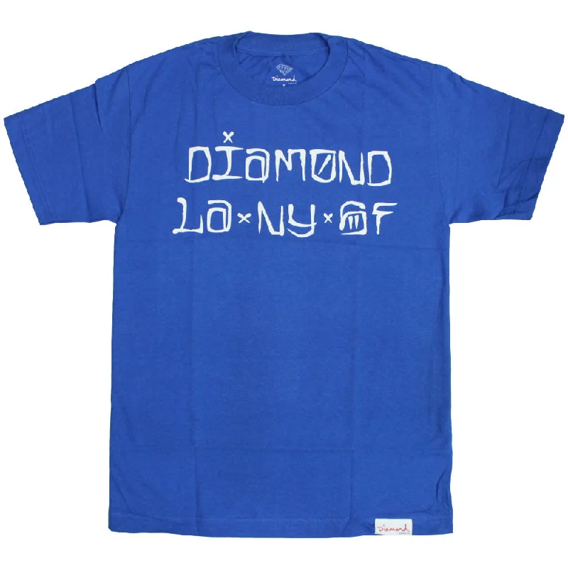 quick dry baseball t-shirts -Diamond Supply Co Cities T-Shirt Royal