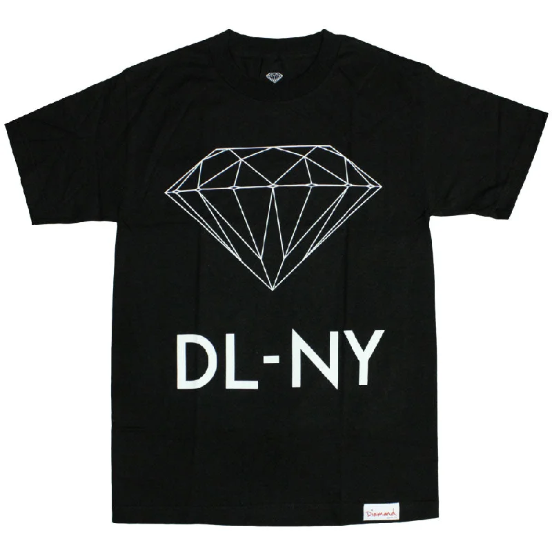 vintage logo mock neck t-shirts -Diamond Supply Co DL-NY T-Shirt Black