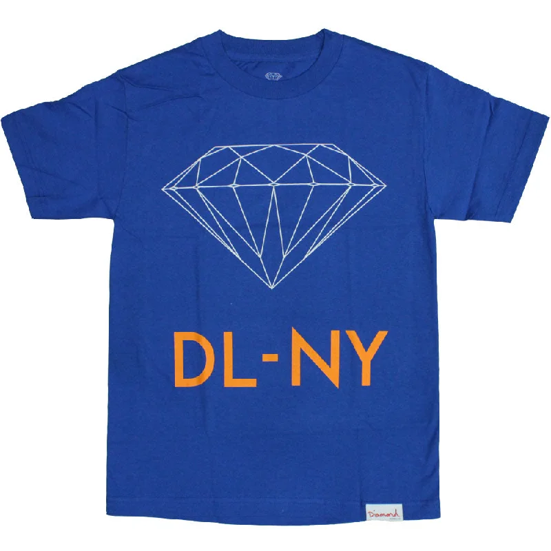 relaxed fit mock neck t-shirts -Diamond Supply Co DL-NY T-Shirt Royal