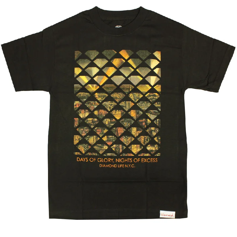 breathable cotton henley t-shirts -Diamond Supply Co NYC Excess T-shirt Black