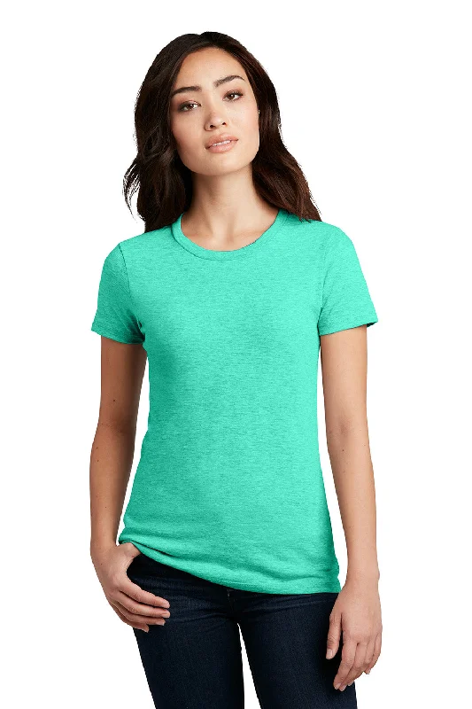 bold geometric raglan t-shirts -District Womens Perfect Blend Short Sleeve Crewneck T-Shirt - Heather Aqua Green