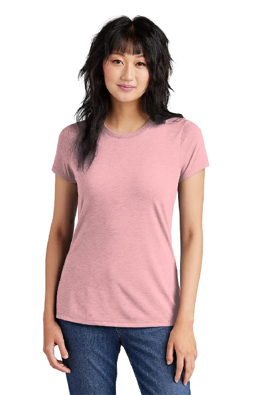 soft jersey raglan t-shirts -District Womens Perfect Tri Short Sleeve Crewneck T-Shirt - Heather Wisteria Pink