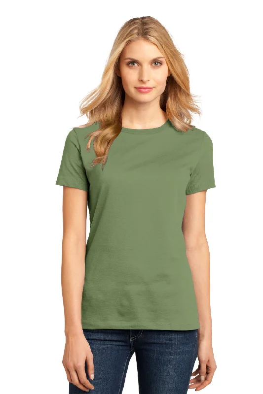 soft cotton ringer t-shirts -District Womens Perfect Weight Short Sleeve Crewneck T-Shirt - Fresh Fatigue Green