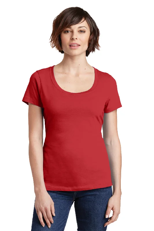 warm thermal scoop t-shirts -District Womens Perfect Weight Short Sleeve Scoop Neck T-Shirt - Classic Red - Closeout