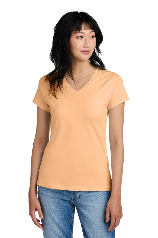 tailored slim raglan t-shirts -District Womens Perfect Weight Short Sleeve V-Neck T-Shirt - Apricot Orange