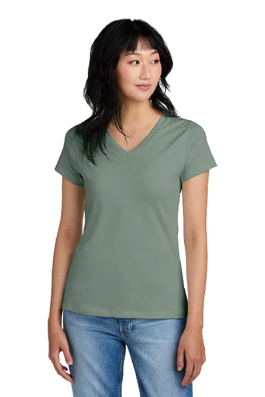 warm thermal polo t-shirts -District Womens Perfect Weight Short Sleeve V-Neck T-Shirt - Laurel Green