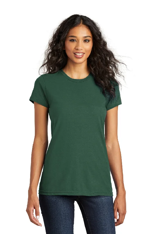 trendy cropped scoop t-shirts -District Womens The Concert Short Sleeve Crewneck T-Shirt - Forest Green