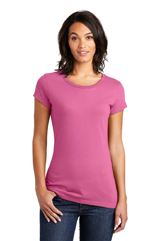 warm layered scoop t-shirts -District Womens Very Important Short Sleeve Crewneck T-Shirt - True Pink