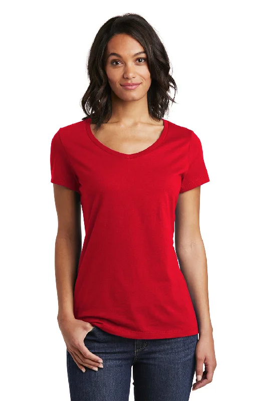 tailored slim polo t-shirts -District Womens Very Important Short Sleeve V-Neck T-Shirt - Classic Red