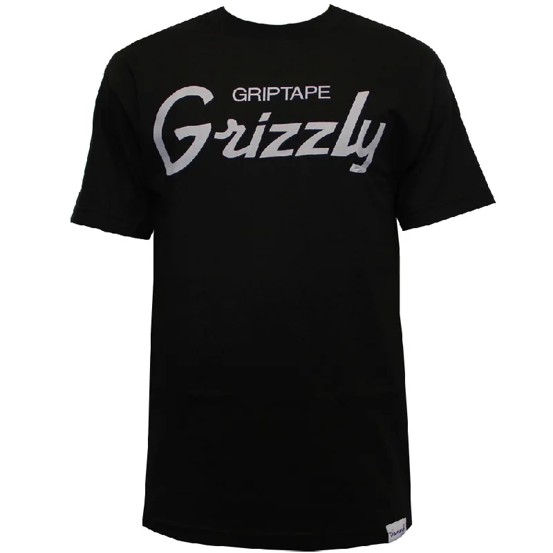 stretchy workout crew t-shirts -Grizzly Griptape Seasoned T-Shirt Black