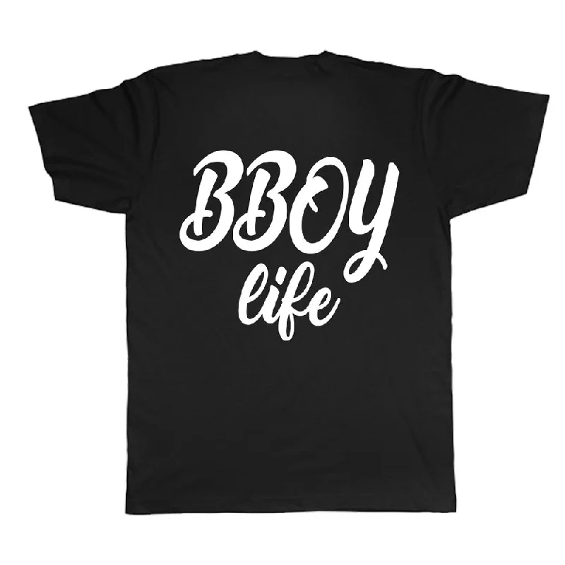 minimalist slim polo t-shirts -HIPHOP73 B-Boy Life T-Shirt Black