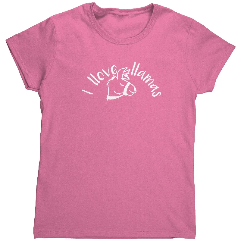 casual v-neck t-shirts -I Llove Llamas Women's T-Shirt