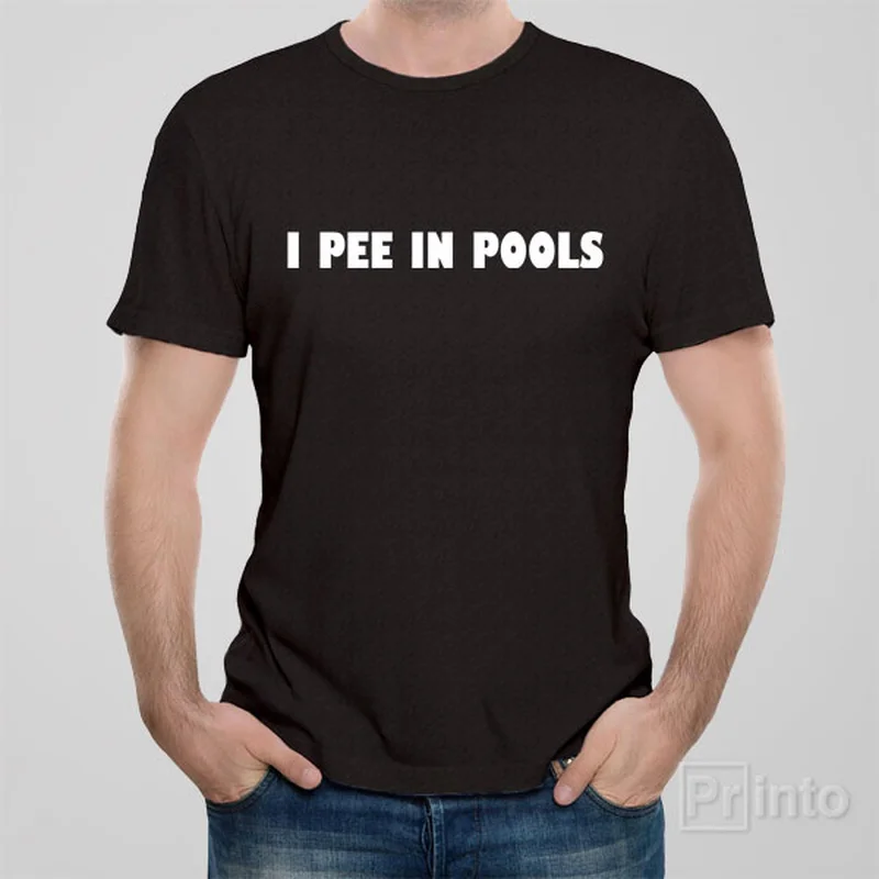 tailored slim crew t-shirts -I pee in pools - T-shirt