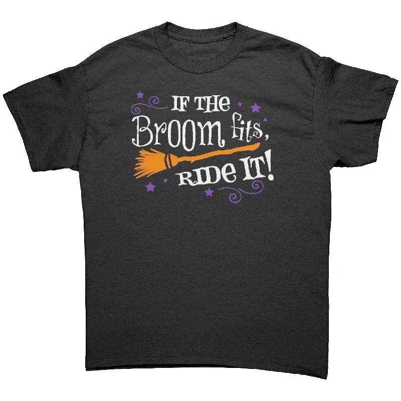 bold floral henley t-shirts -If the Broom Fits, Ride It Halloween Unisex T-Shirt