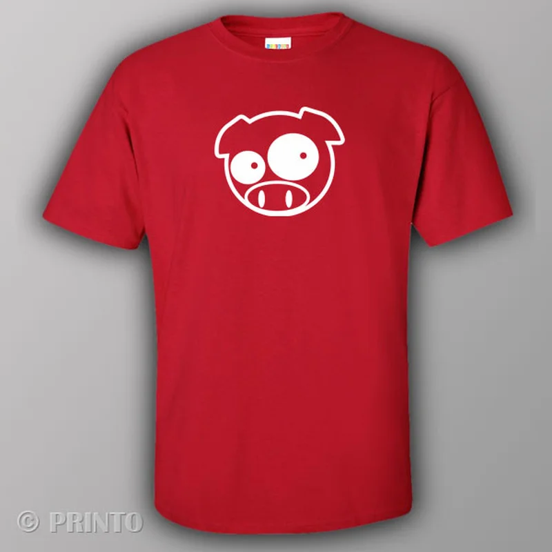 chic scoop neck ringer t-shirts -Jdm angry pig - T-shirt