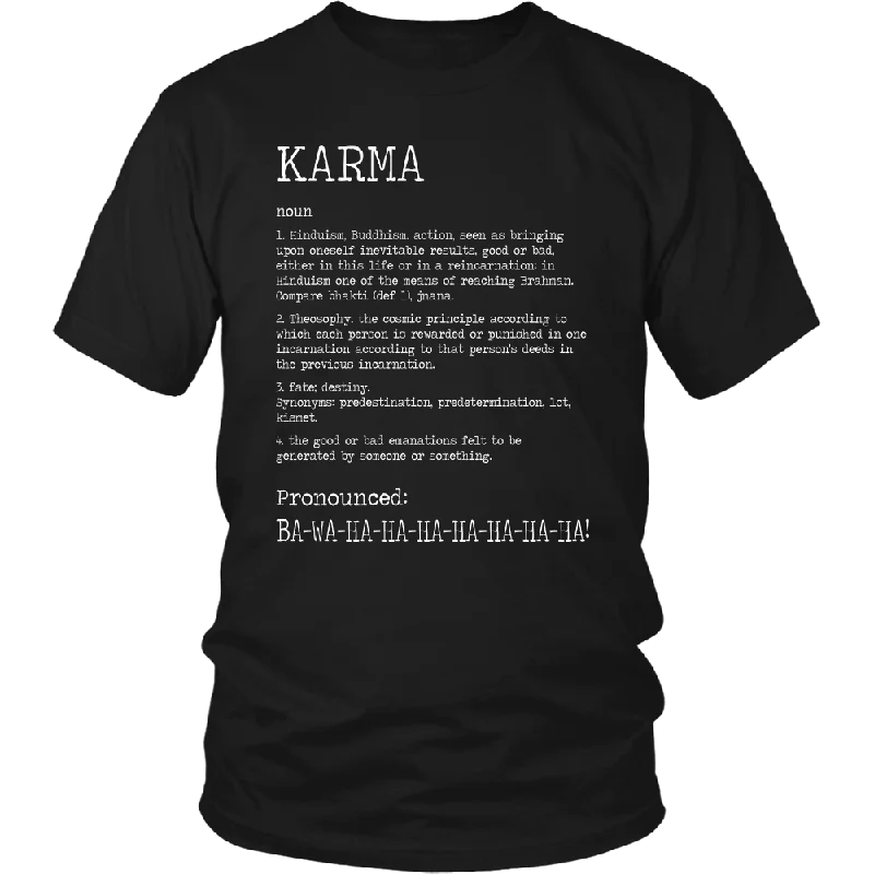 stretchy yoga crew t-shirts -KARMA Definition, Unisex T-Shirt