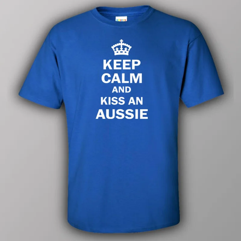 stylish pocket raglan t-shirts -Keep calm and kiss an Aussie - T-shirt