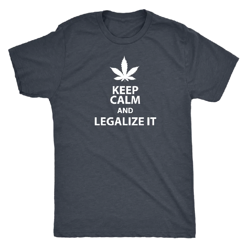 bold checkered v-neck t-shirts -Keep Calm and Legalize It Men's Triblend T-Shirt